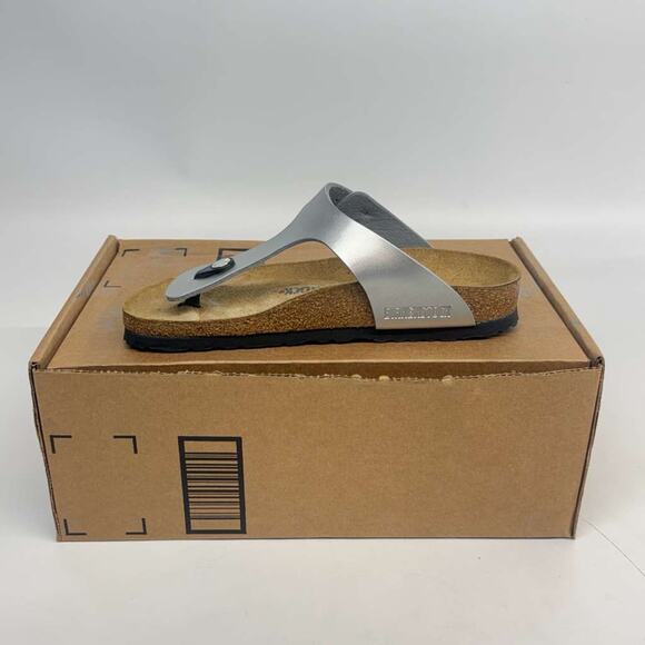 Birkenstock Gizeh Birko-Flor Sandals Silver Size 37 US (L6/M4) New Without Box - Picture 2 of 7